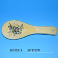 Morden fish pattern ceramic spoon rest with decal